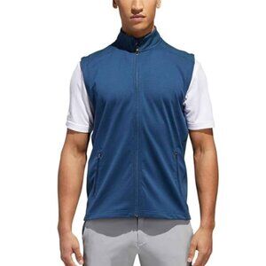Adidas Vest Men's Medium Blue Climaheat Full‎ Zip Golf